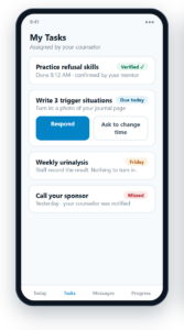 Patient Recovery Step are Tracked as Tasks